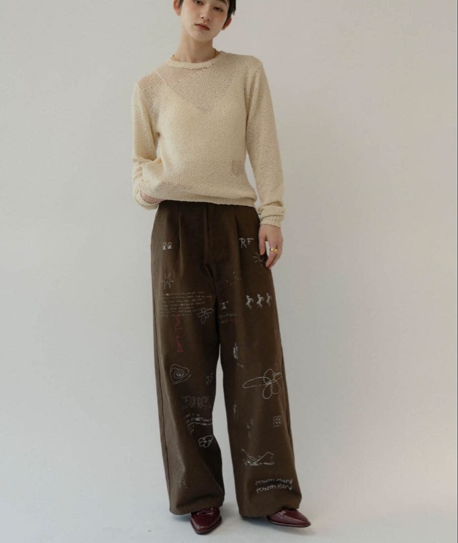 パンツ Knuth Marf high waist tattoo pants