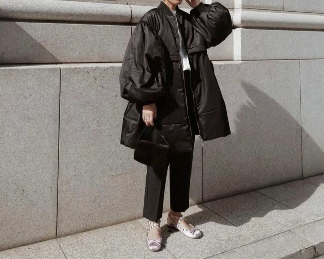 マチャット machattトップサーモフォルムコート ブラック クリーニング済み