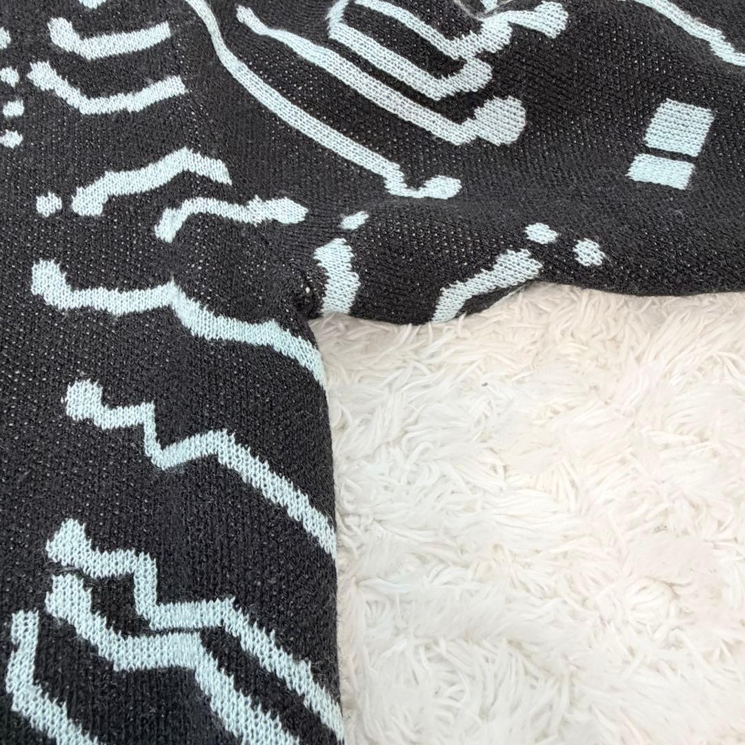 希少 ICE&TECHNO 回路図柄 ハイネックニット ブラック ブルー M