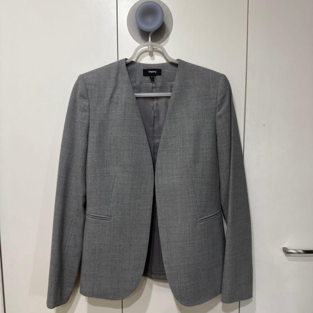 【美品】【Theory】グレー ビジネスパンツスーツ（上下）