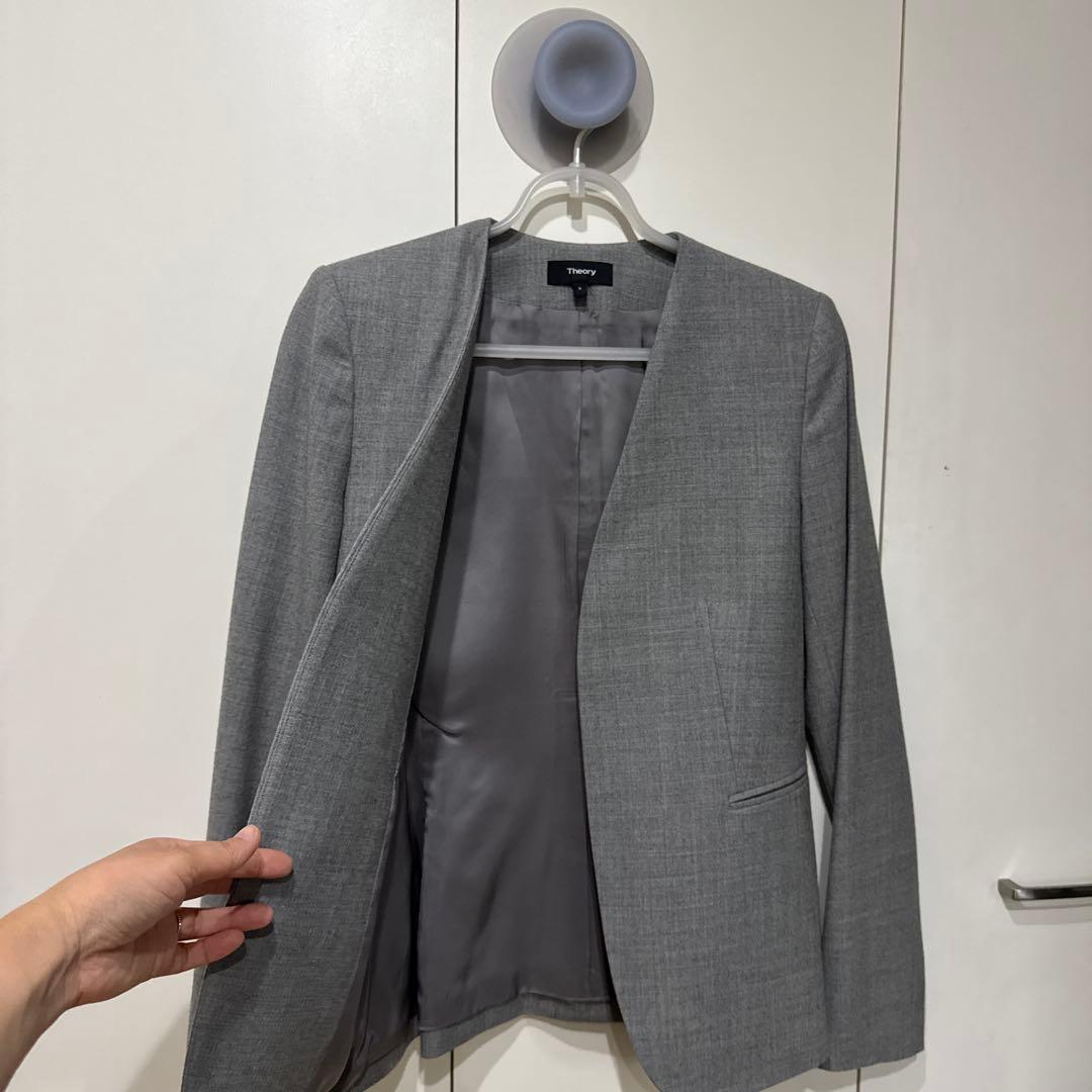 【美品】【Theory】グレー ビジネスパンツスーツ（上下）