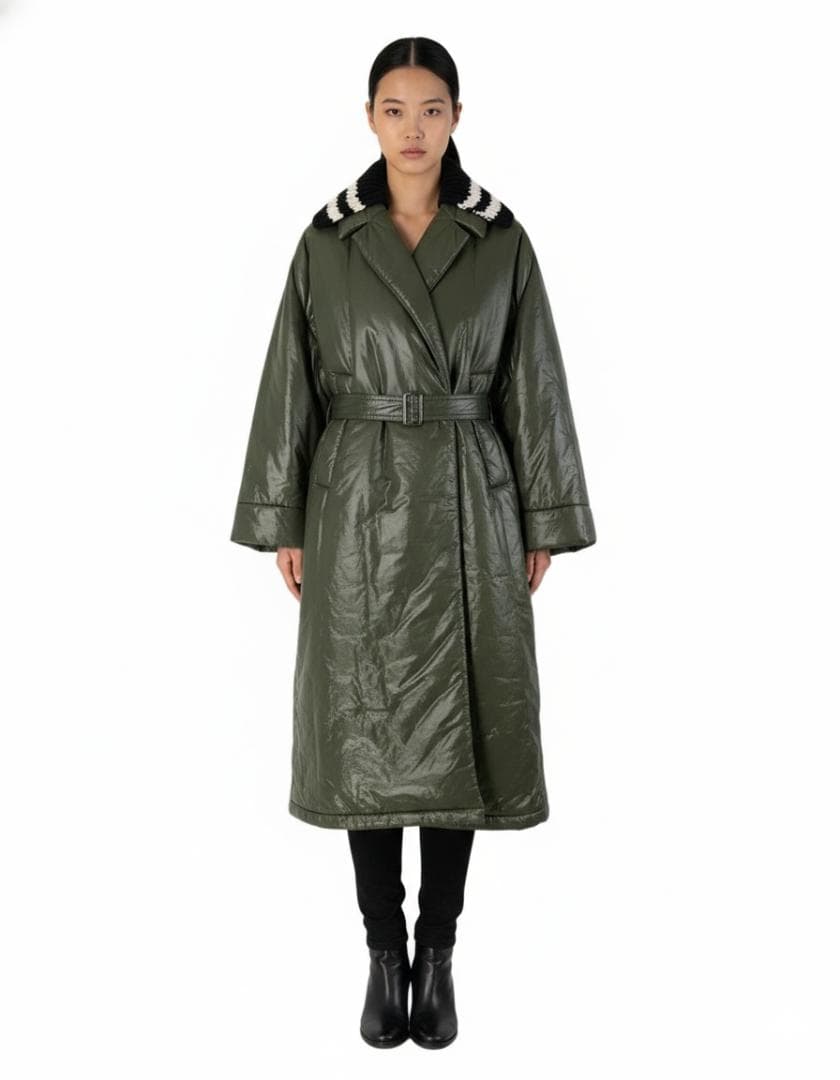 【新品】PLAN C ニットカラー切り替え中綿ロングコート 定価22万円