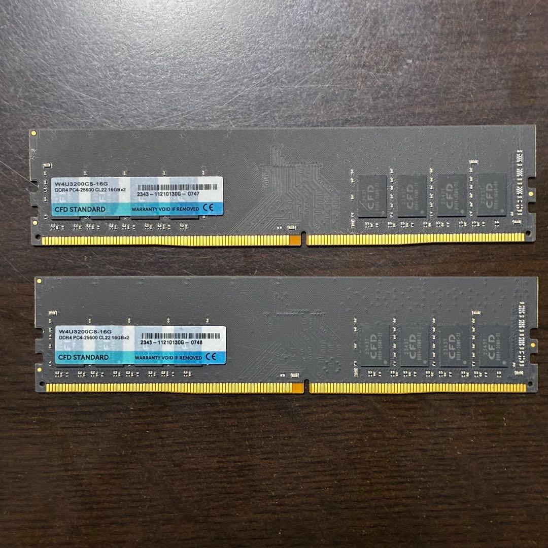 CFD W4U3200CS-16G DDR4 16GB×2枚 メモリ