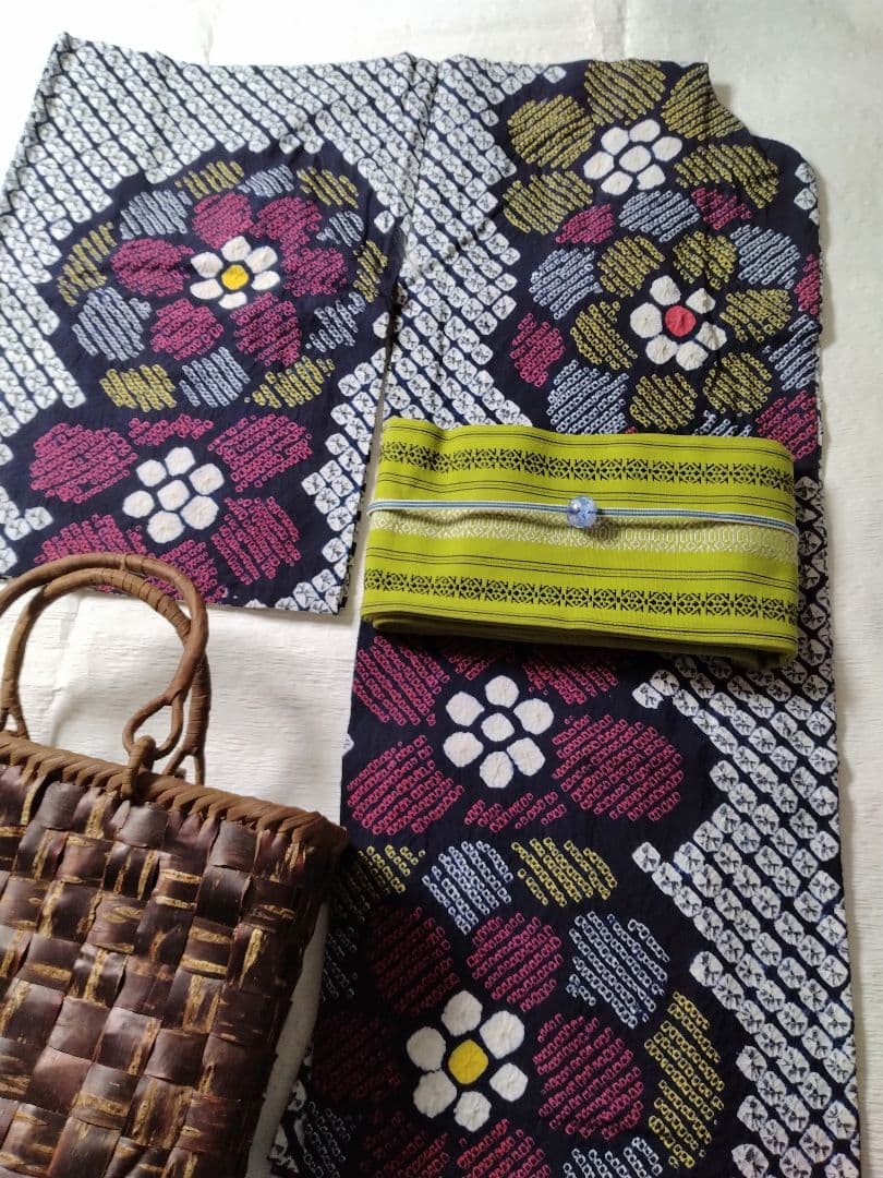 【未使用】高級浴衣　有松鳴海絞りの浴衣１8