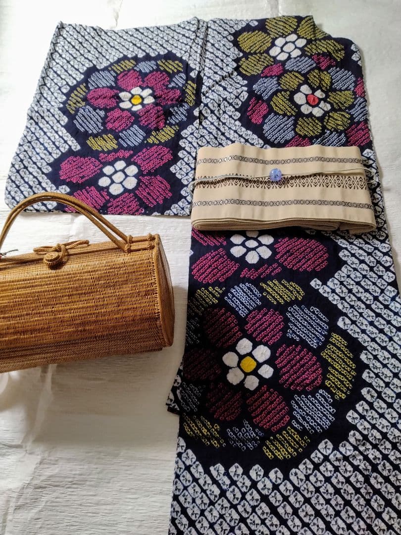 【未使用】高級浴衣　有松鳴海絞りの浴衣１8