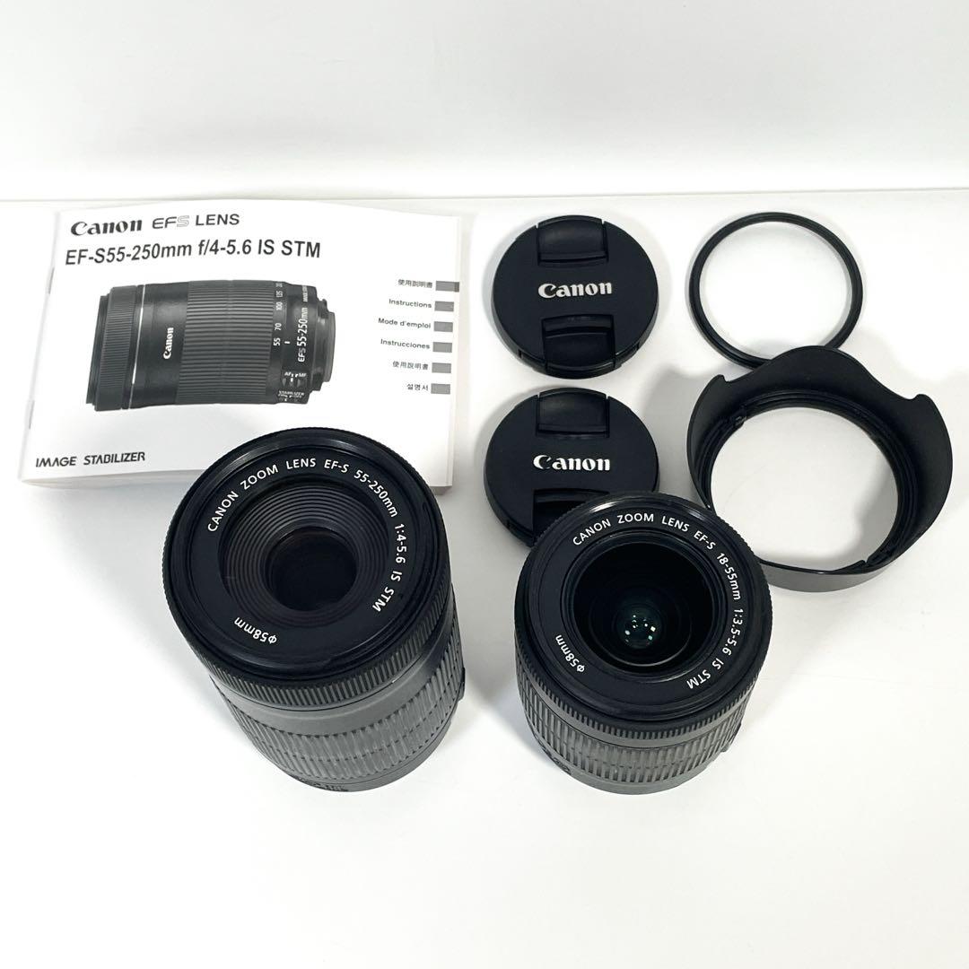 Canon EF-S 18-55 55-250mm STM 純正レンズセット