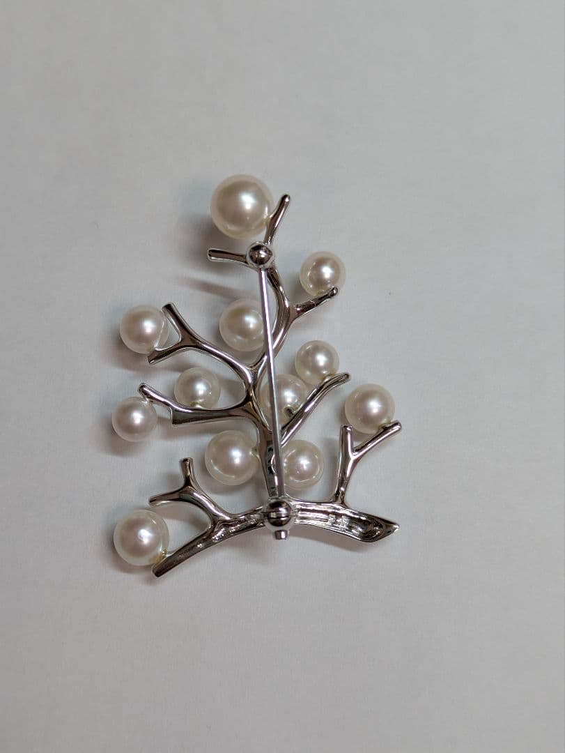 ミキモト ブローチ パール シルバー　幸福の木