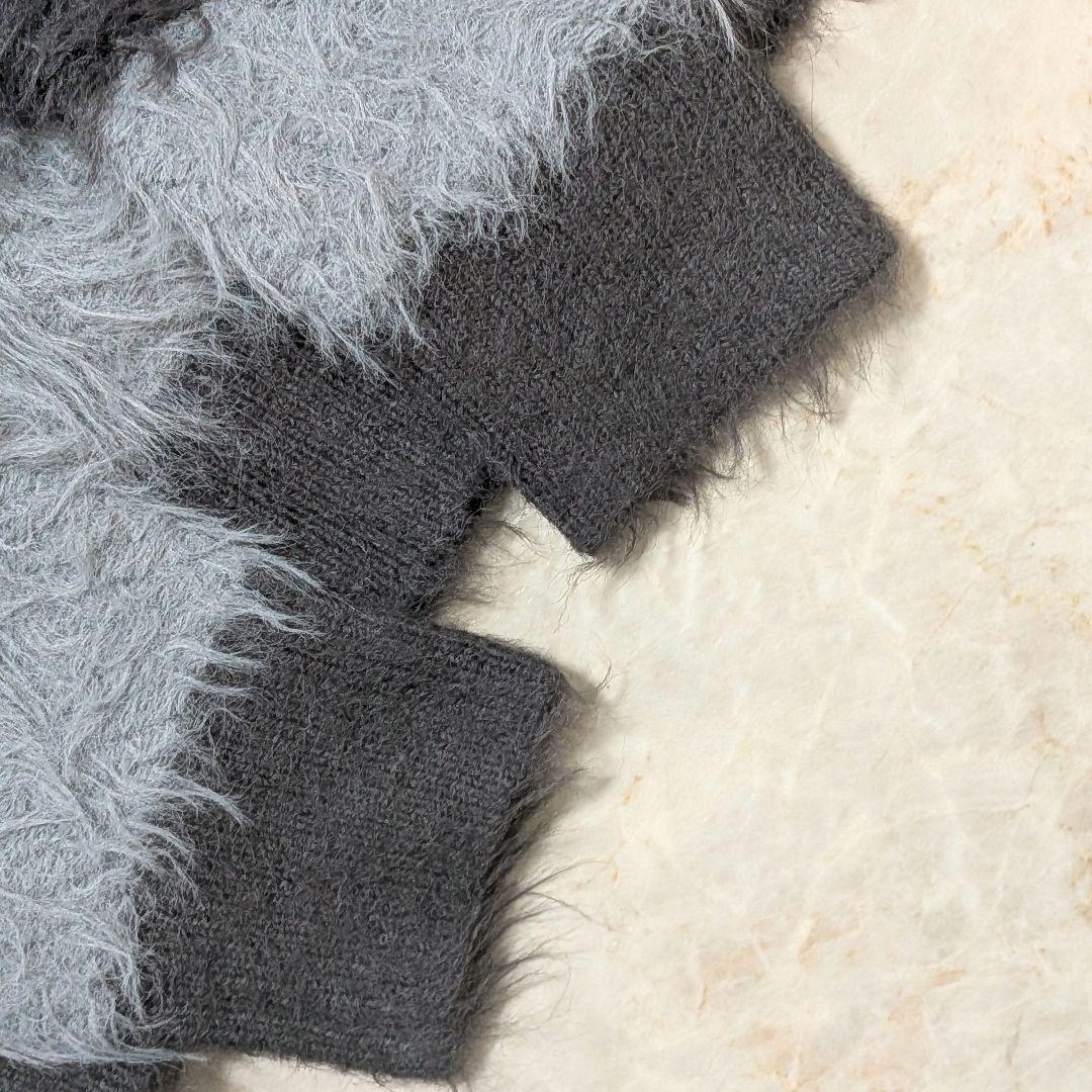 名作★廃盤品ナンバーナイン フェザーファーヤーンシャギーニットセーターアッシュ2