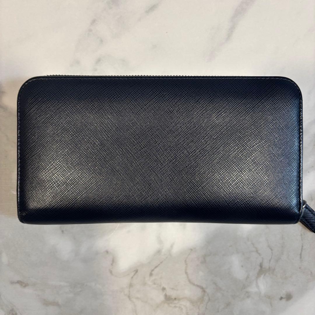 PRADA プラダ サフィアーノ メンズ 長財布／レザー ネイビー