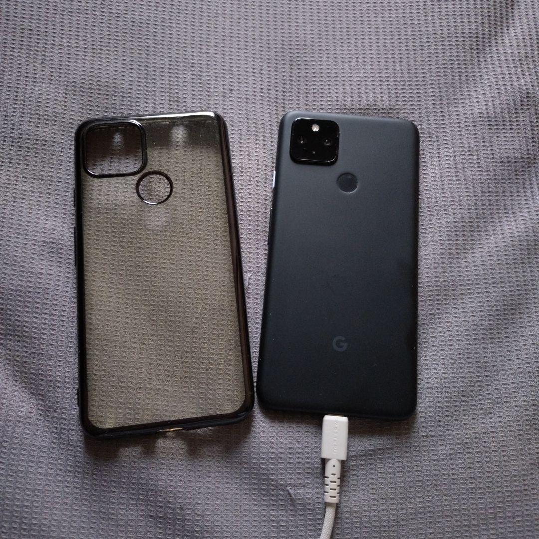 Google Pixel 4a5G ブラック 透明ケース付き
