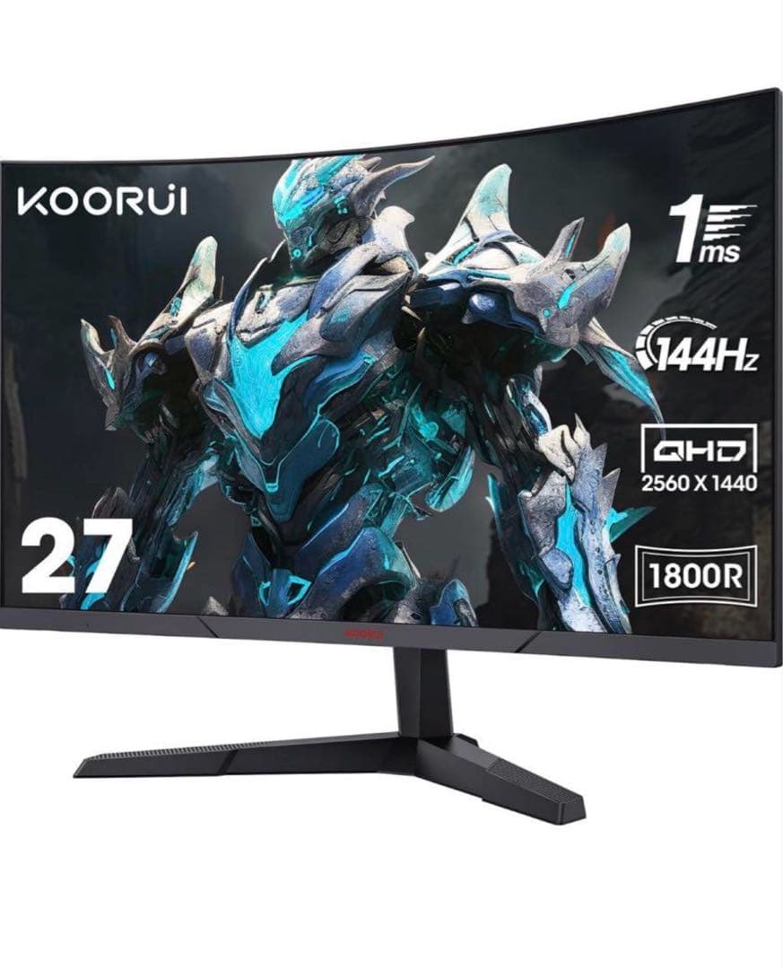 KOORUI 27E6QC 27インチ 曲面ディスプレイ ゲーミングモニター