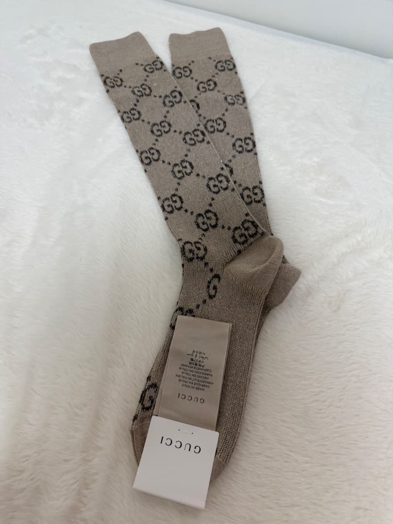 新品未使用GUCCI GGロゴソックス ベージュ
