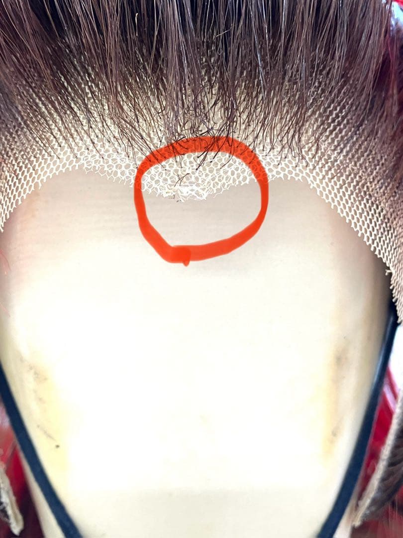 創作、中大サイズ(茶髪＋赤耐熱ファイバープラス)中古舞踊かつら、大衆演劇かつら