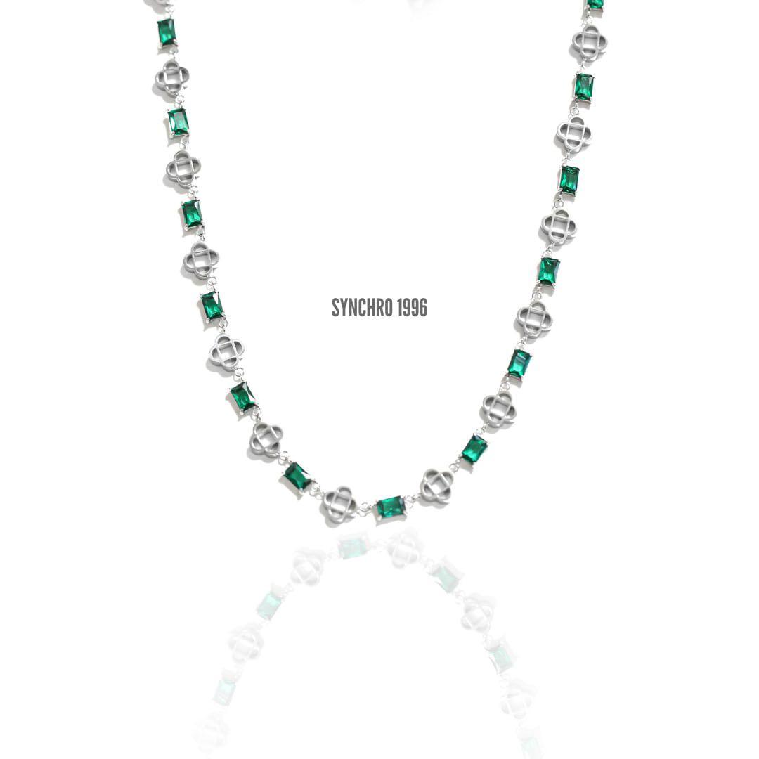 アクセサリー 316L Emerald Grid Necklace - Synchro1996