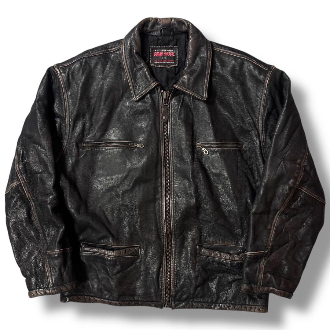 90s イタリア ユーロ 茶芯 レザージャケット ヴィンテージ ライダース