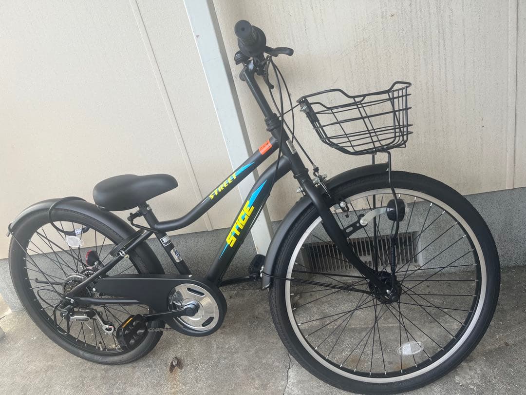 引き取り限定 キッズバイク ブラック バスケット付き