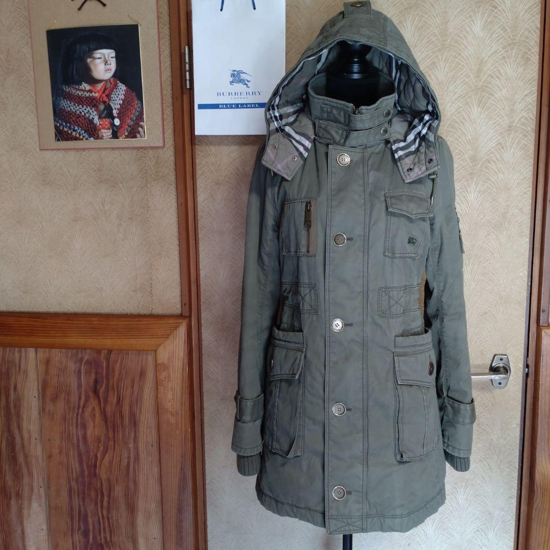 Burberry 　ブルレ　フード付きミリタリージャケット カーキ