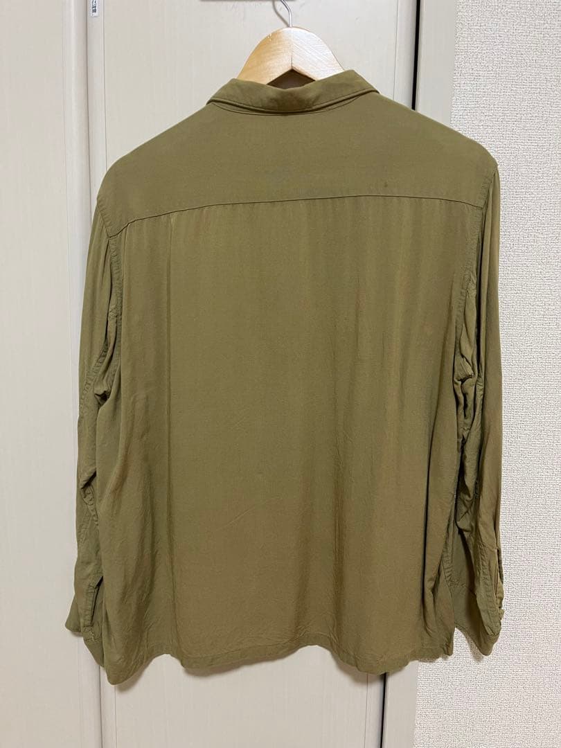 Sportwear オリーブグリーン 長袖シャツ　レーヨン　古着
