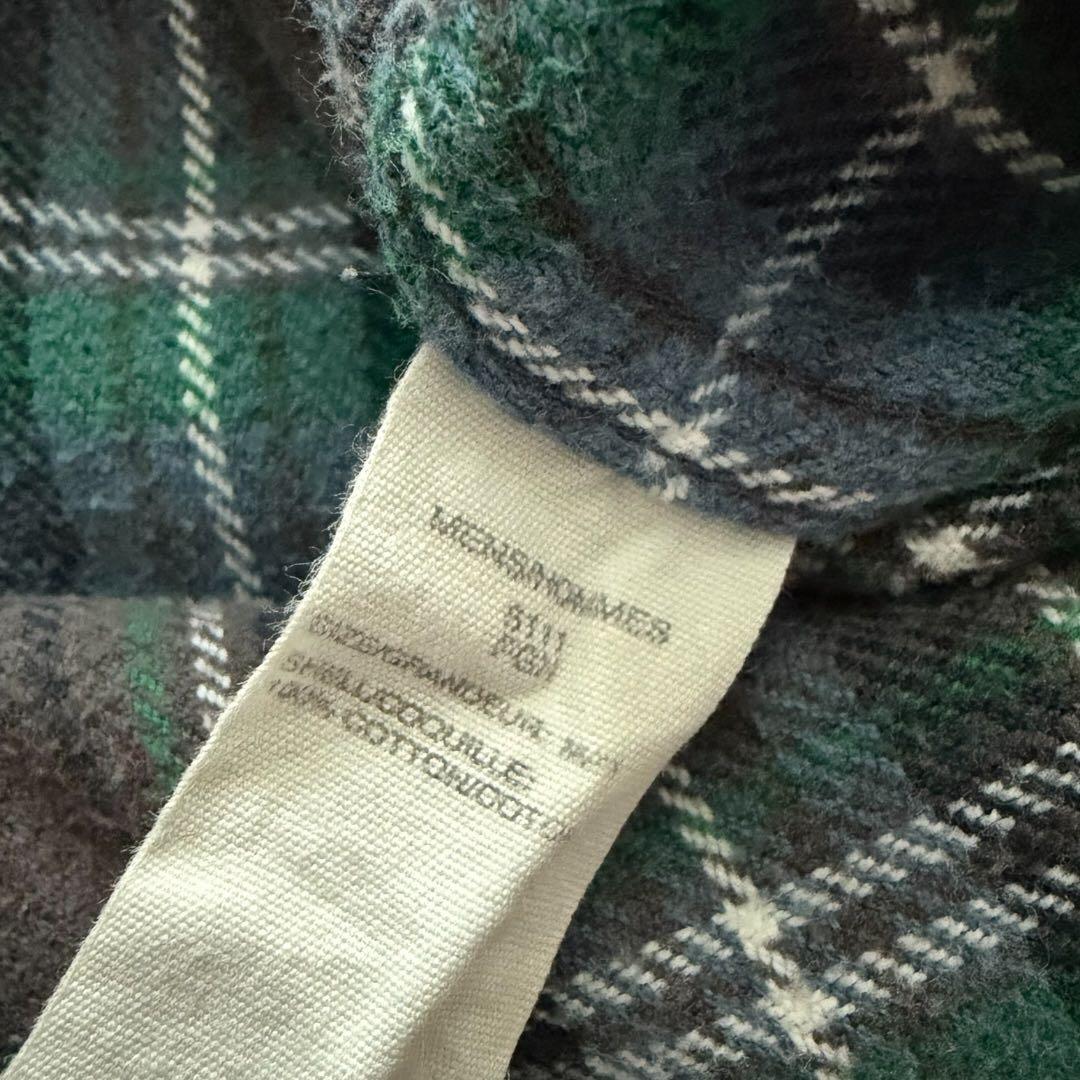 美品00s ウールリッチ　チェックシャツ ネルシャツ グレー グリーン M L