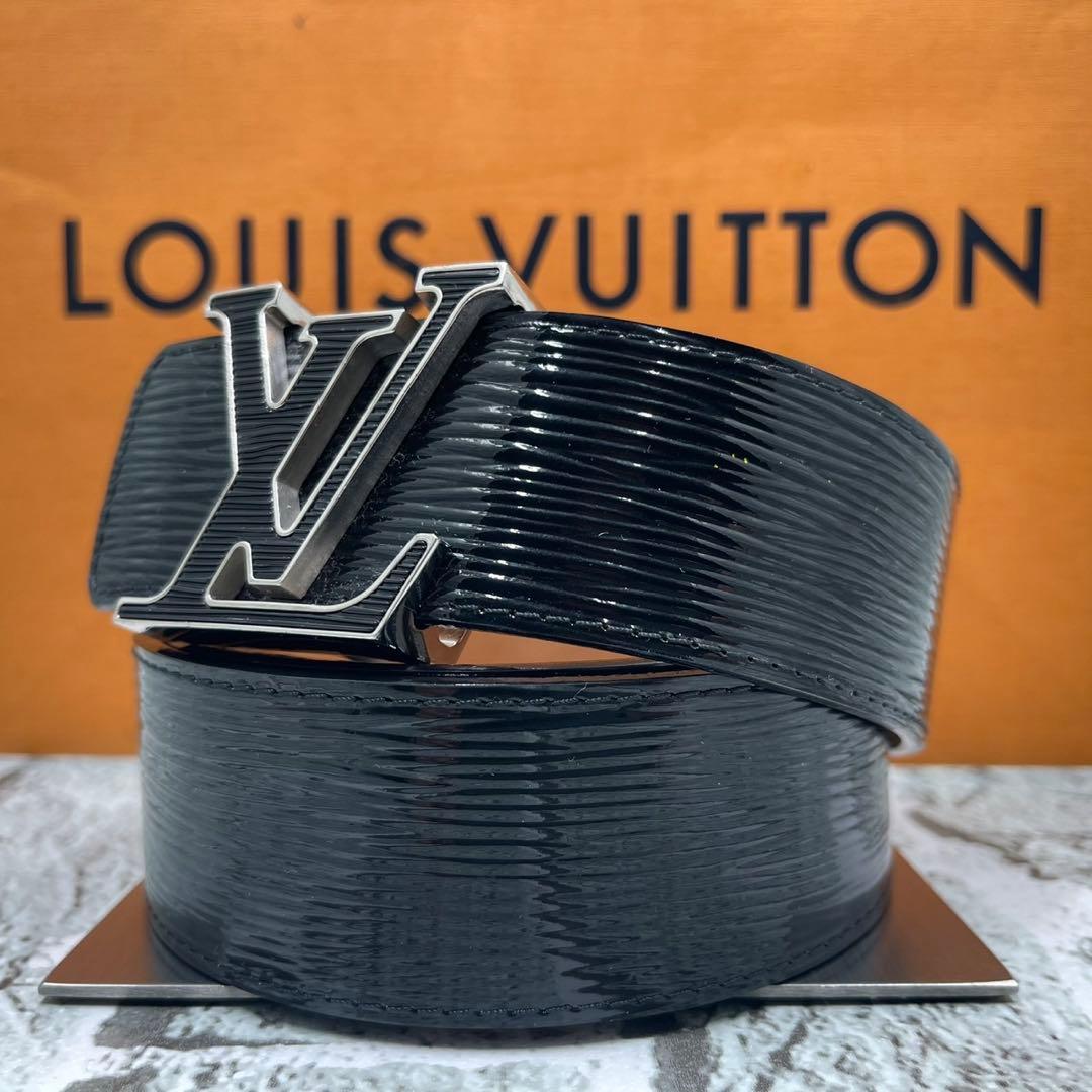 美品✨ルイヴィトン ベルト エレクトリック イニシャル LVロゴ エピ ノワール