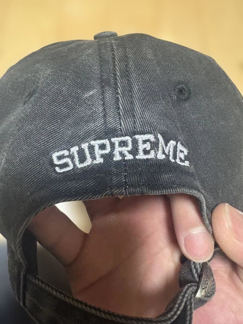 Supreme 黒 キャップ Sロゴ刺繍