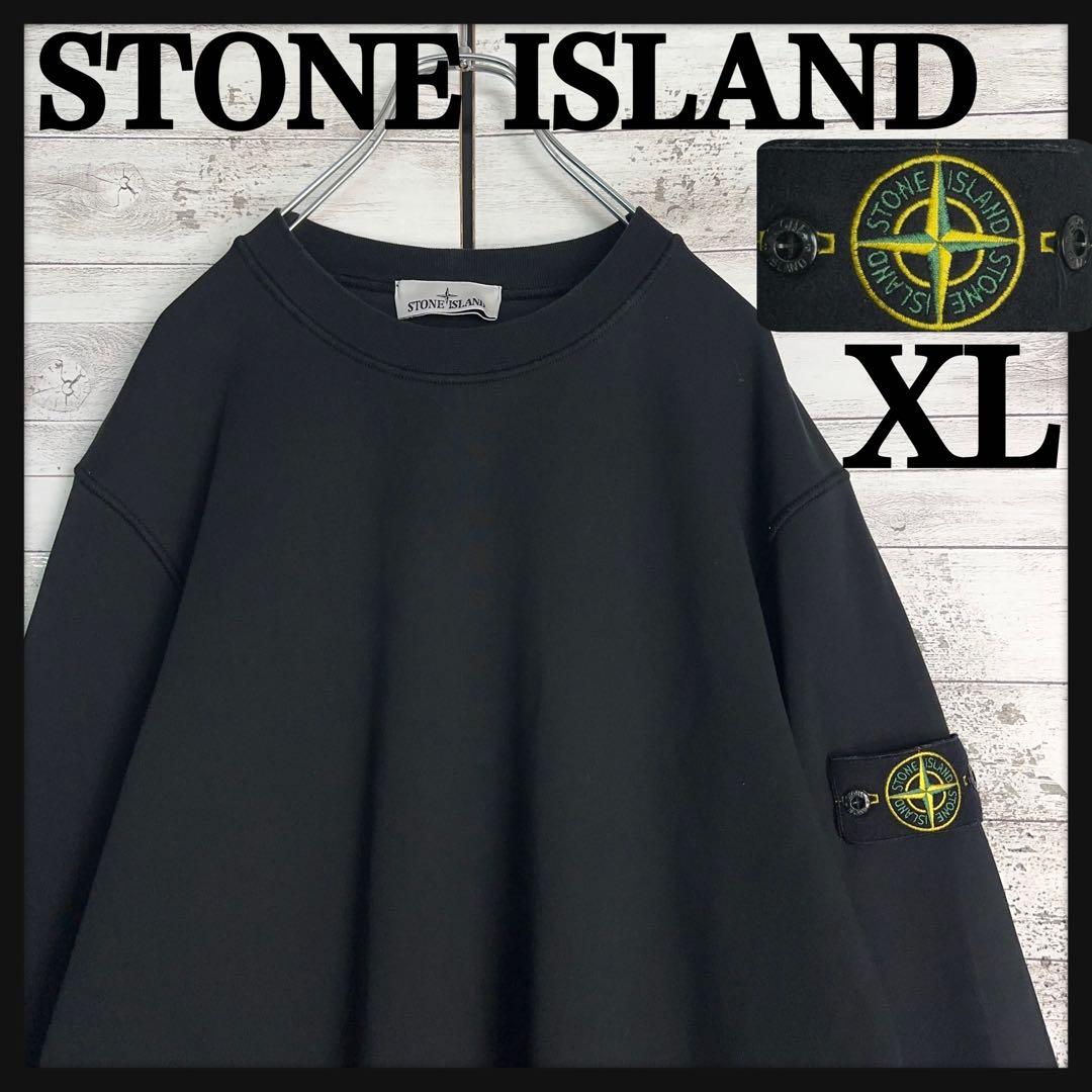 11766【美品・QR鑑定済み】ストーンアイランド　XLサイズスウェット　黒