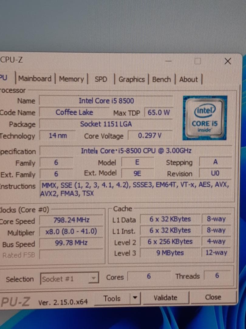 自作PC　i5 8500・8GB・SSD256GB・GTX750・Win11
