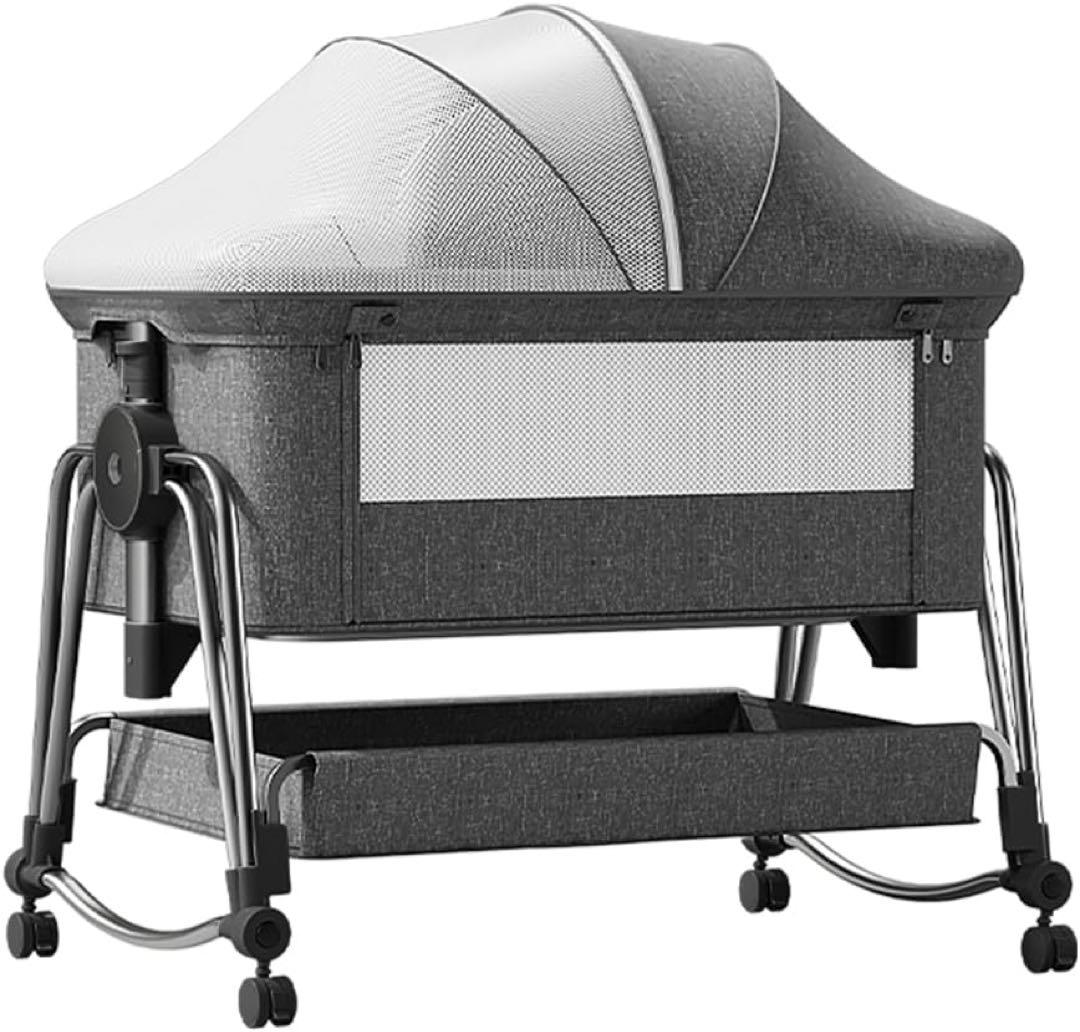 ベビーベッド グレー