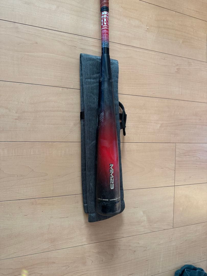 軟式バット MM23 赤黒 カーボンファイバー