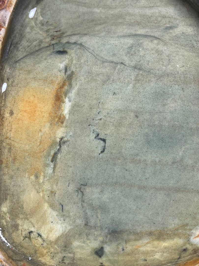 【墨研】緑端渓硯◆「木瓜紋様硯」表皮付 貴重◆書道具 文房四宝 唐硯 松花江緑石