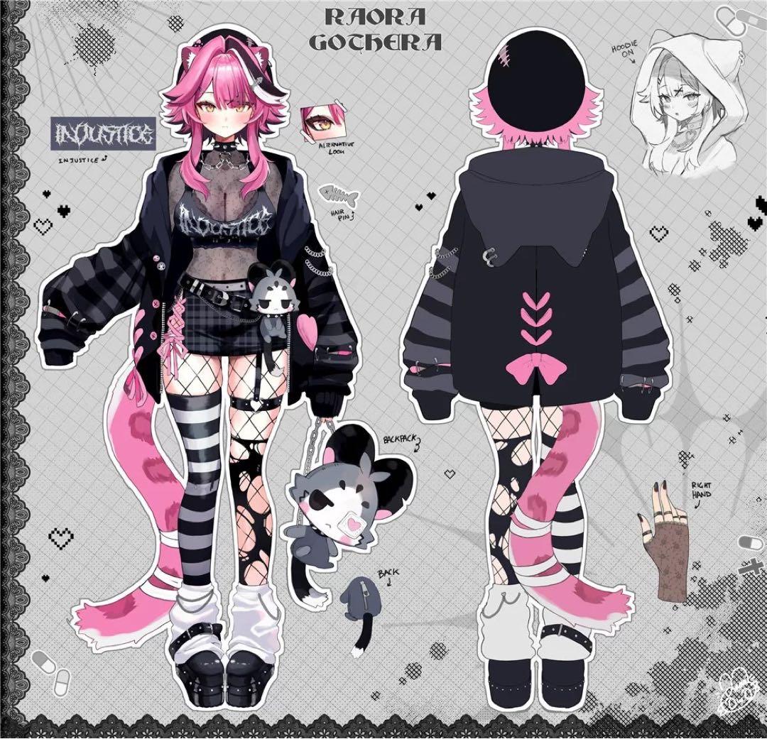 ホロライブ　コスプレ　ウイッグ付　ラオラパンテーラ　ゴシック