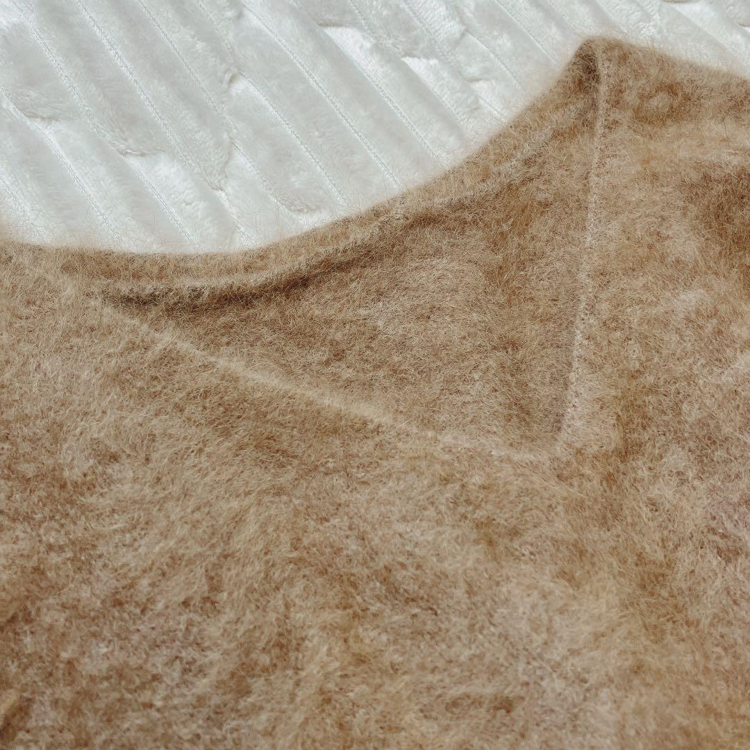 Noble ファーニットVネックプルオーバー F 長袖 ラクーン21AW