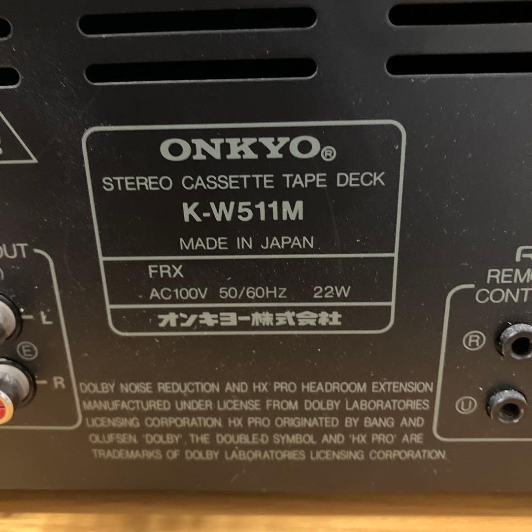 ONKYO カセットテープデッキ K-W511M動作確認済