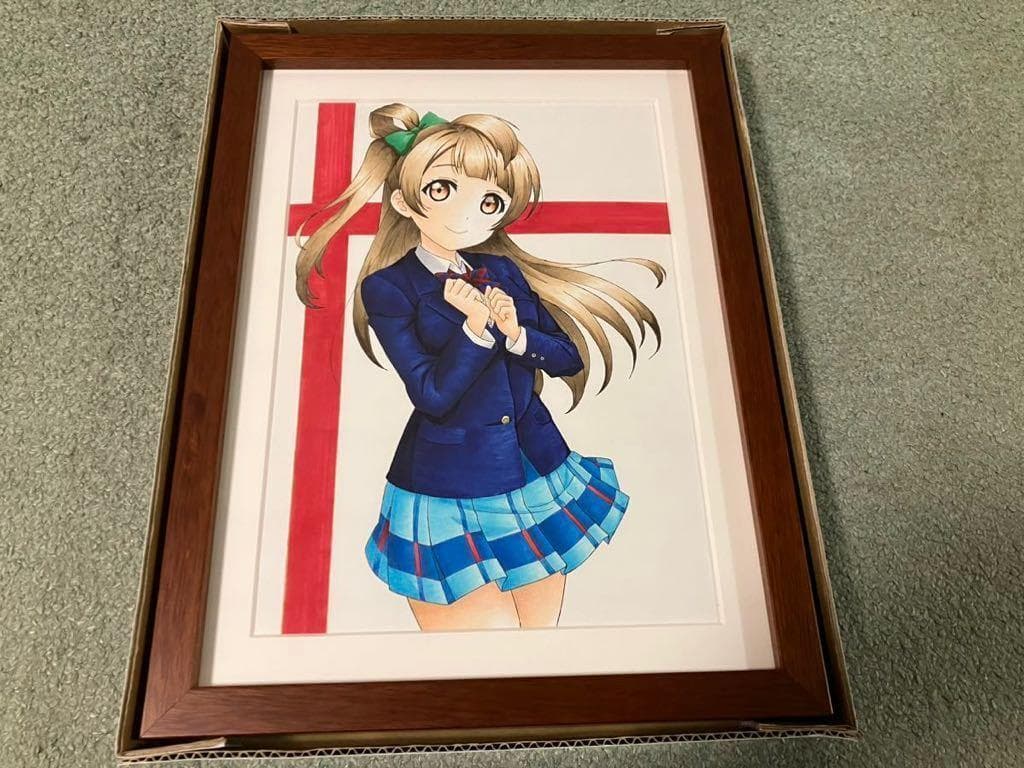 手描き ラブライブ！ 南ことり 手描きイラスト 高級額縁 フルアート UVカット