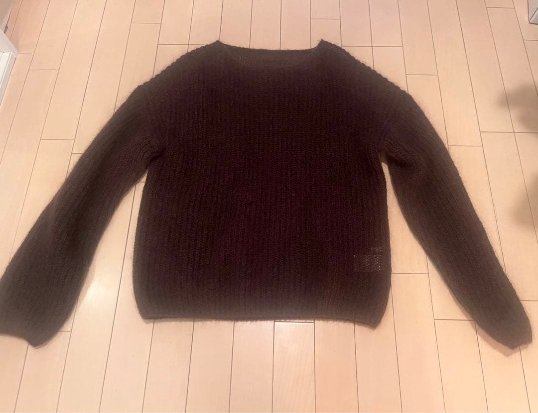 Whim Gazette ウィム ガゼット ブラウン モヘヤ ニットセーター