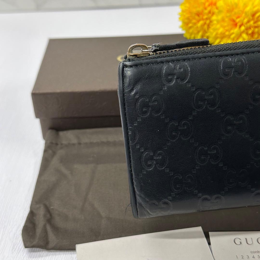 超良品‼️ グッチ　GUCCI 財布　長財布　シマレザー　L字ファスナー