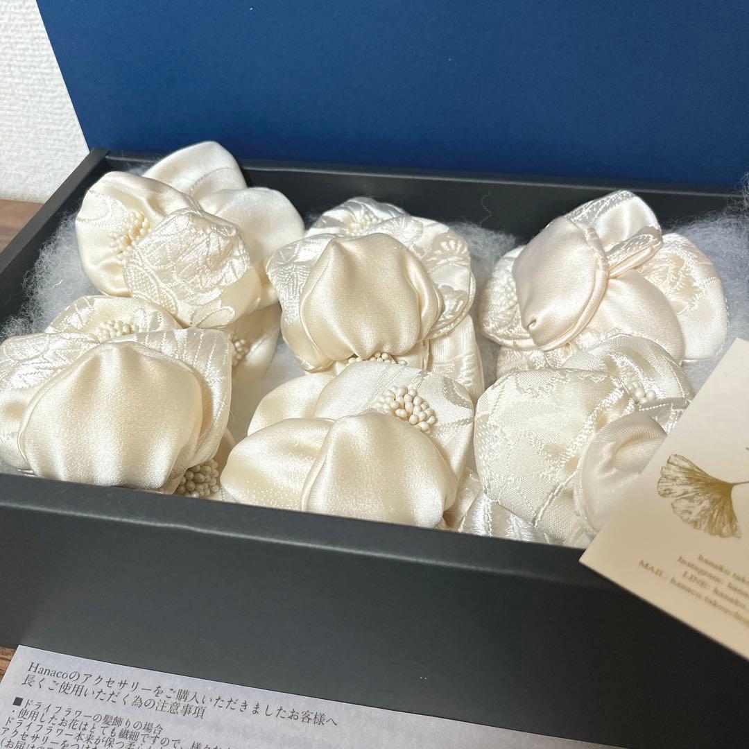 シルクの白無垢の髪飾り ヘアアクセサリーセット