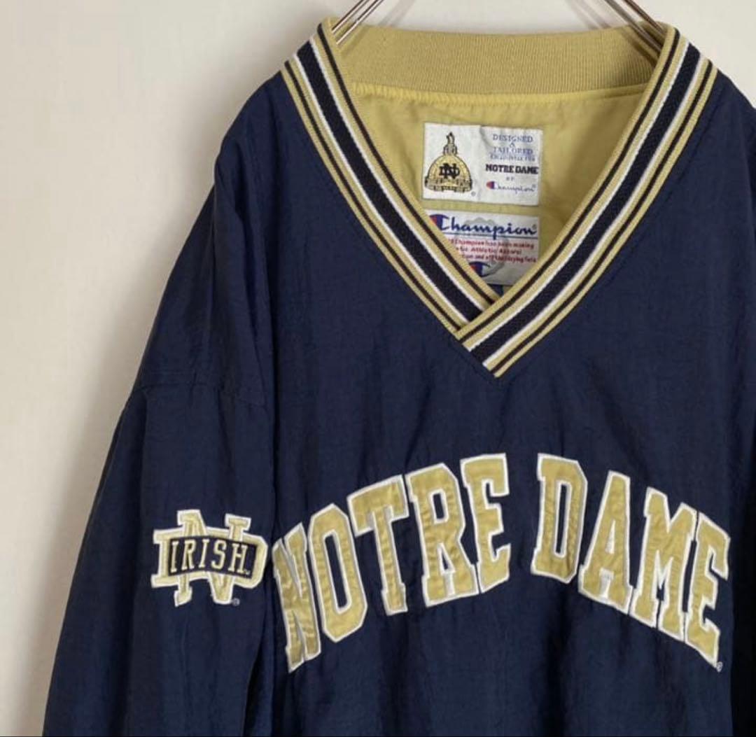 チャンピオン プルオーバー ナイロン Vネック ビンテージ 90s 刺繍　ロゴ