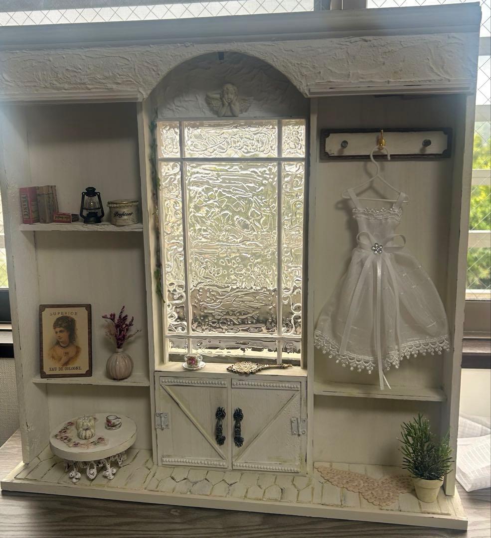 木製ドールハウス✳︎背景ボード✳︎ミニチュアハウス✳︎ハンドメイド✳︎1/6