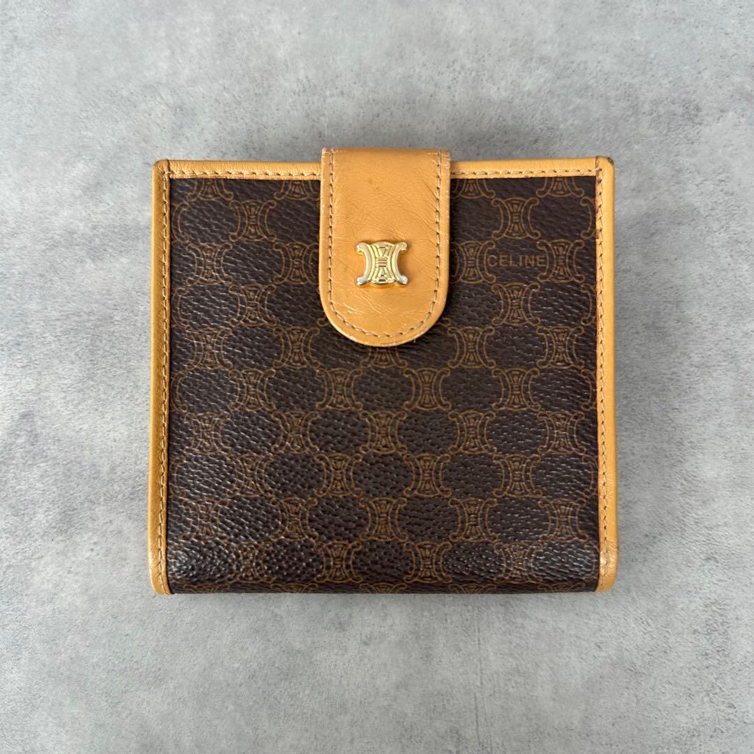 Vintage CELINE トリオンフ　マカダム柄　二つ折り財布