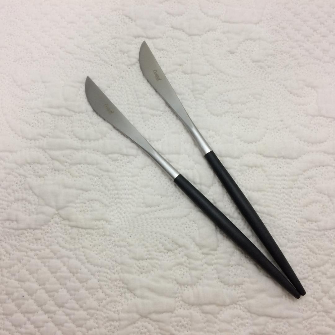 正規品　クチポール　GOA　ブラック＆シルバー　ディナー＆デザート×各２本