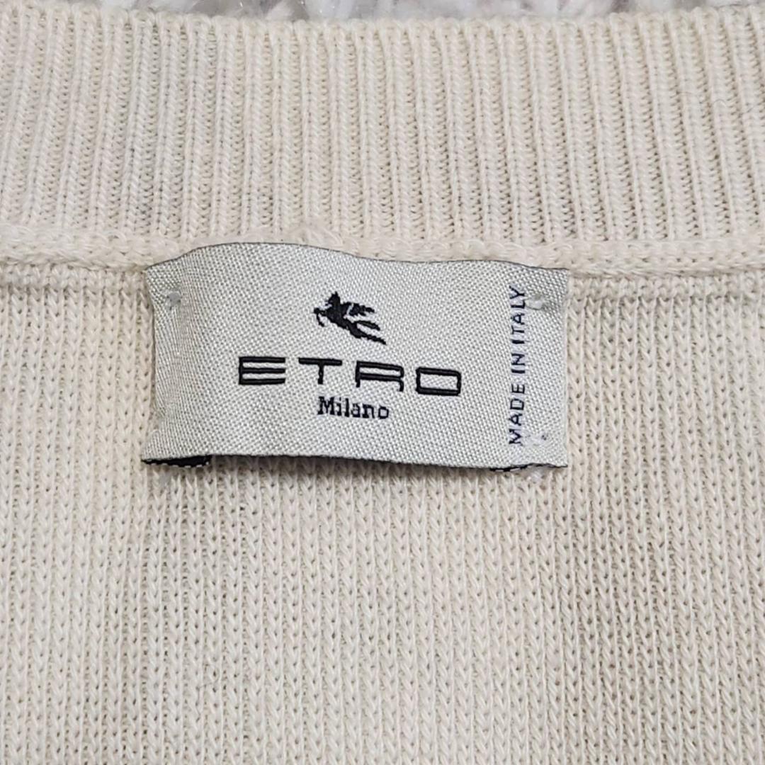 エトロ ニットトップス メンズM トロピカル カモフラ コットン 極美品