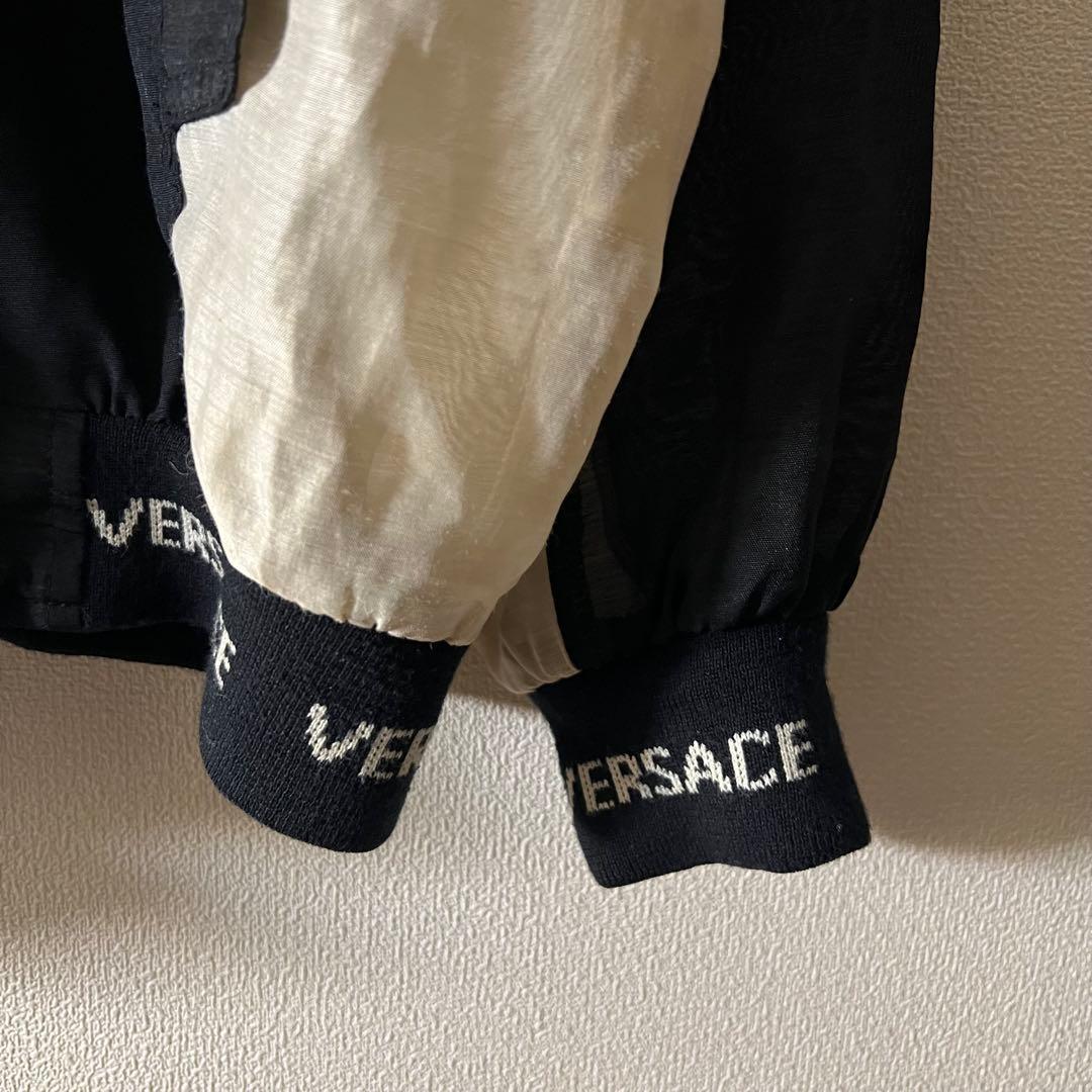 90s VERSACE シアー ボンバージャケット メデューサ ブラック 刺繍