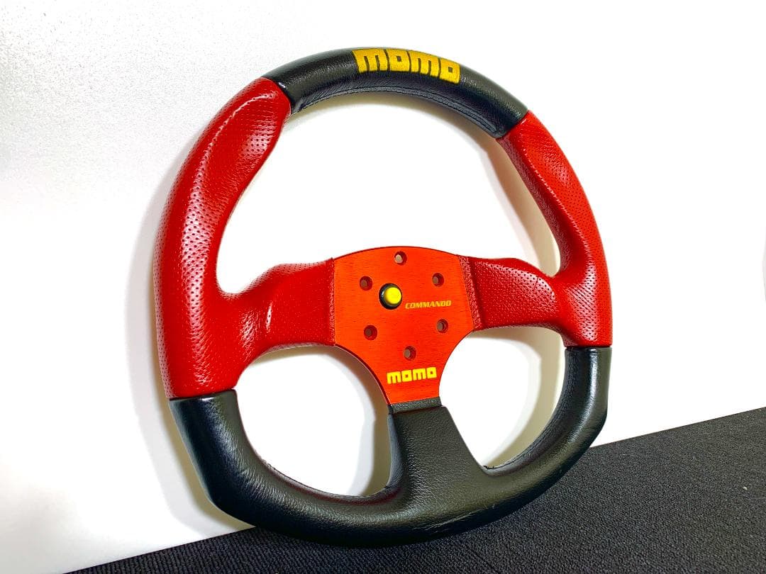 モモ COMMANDO コマンド 初代モデル レッド×ブラック 34.5パイ