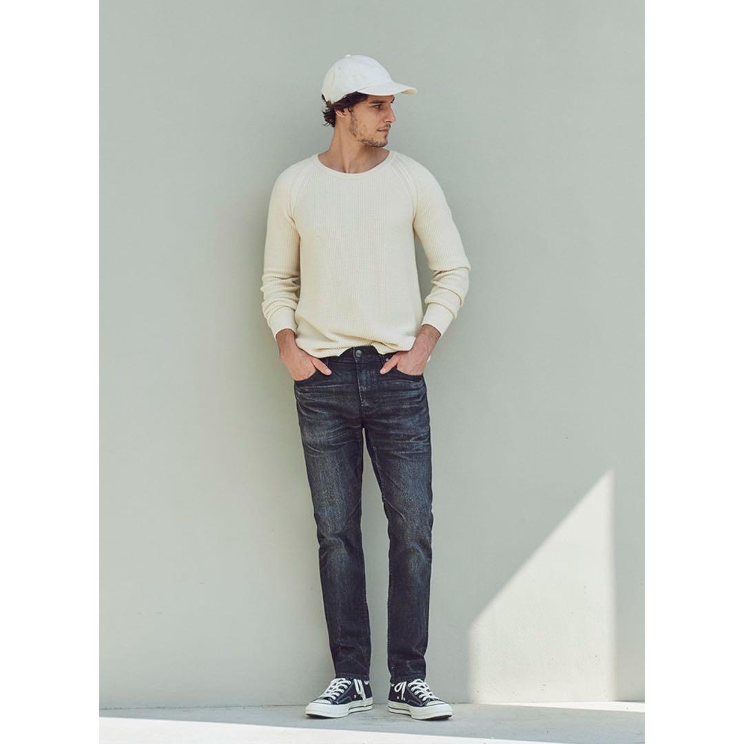 YANUK VINCENT Ⅱ スリムテーパード デニム ブラック 28 藤原裕