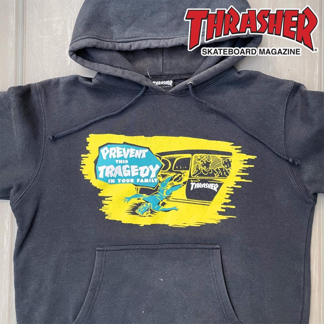 【レア柄】THRASHER スラッシャー スウェット パーカー ビンテージ