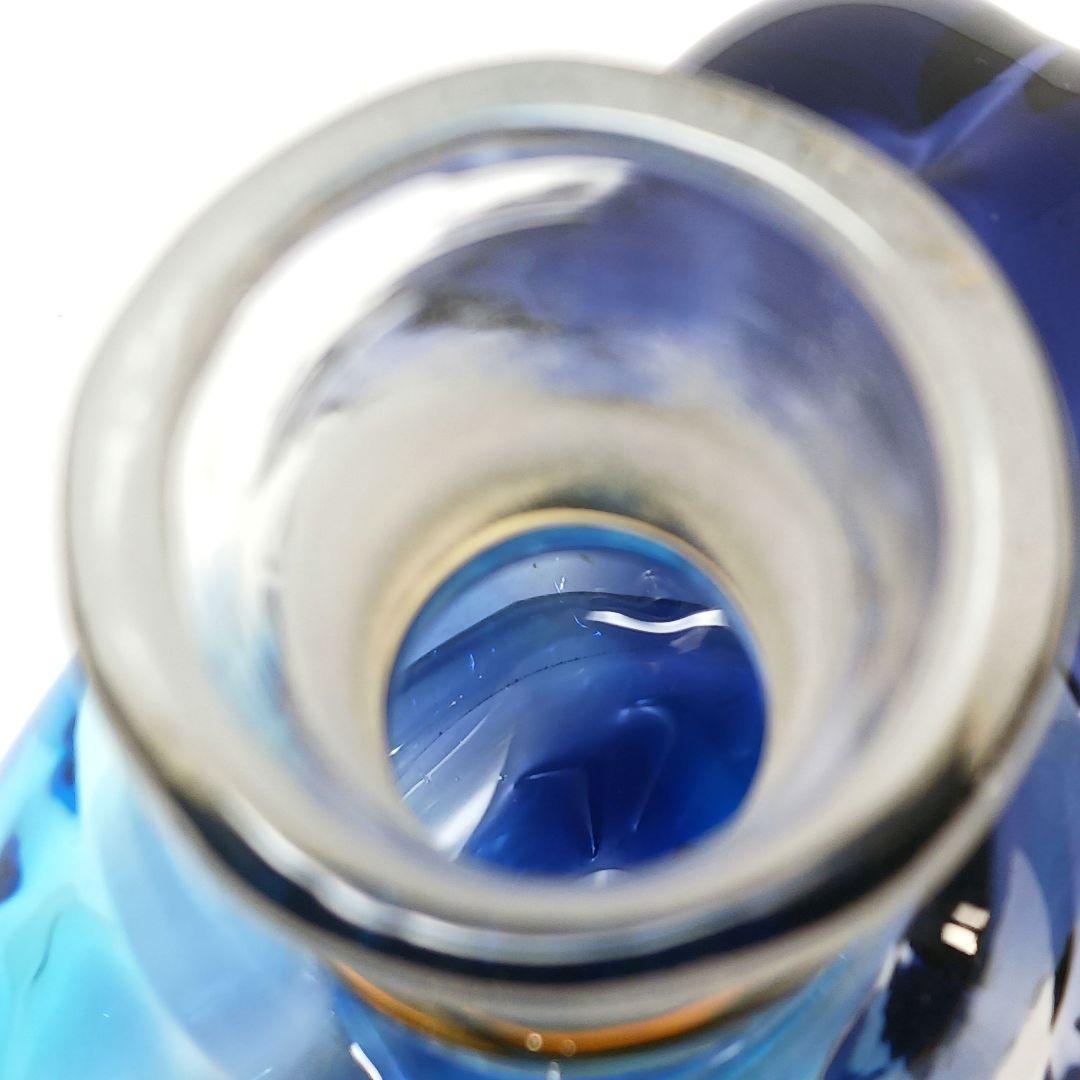 Y2293-62 津軽びいどろ 秋村実 色ガラス デキャンタ 飾瓶　#1