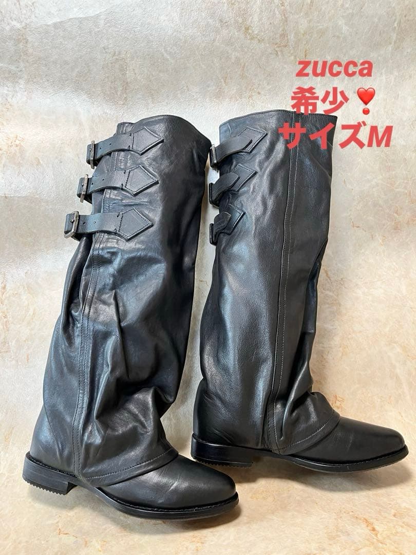 zuccaパンツブーツ　ナウシカブーツ　黒レザー 超希少❣️ハンドメイド❣️購入困難