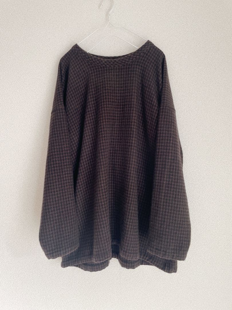 kaval Crew neck shirt ギンガム チェック カシミヤ