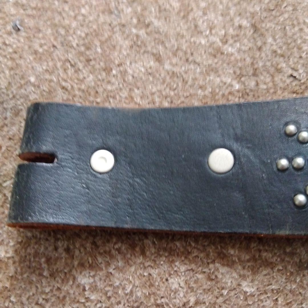 34inch ハラコ ピーナッツ レザー スタッズベルト ブラック